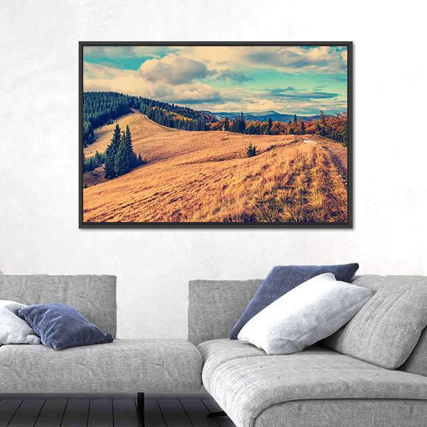 Summer Landscape In Mountains Canvas Wall Art-3 Horizontal-Gallery Wrap-25" x 16"-Tiaracle