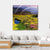 Summer Landscape In Mountains With Flowers A Rainbow And Lake Canvas Wall Art-4 Square-Gallery Wrap-17" x 17"-Tiaracle