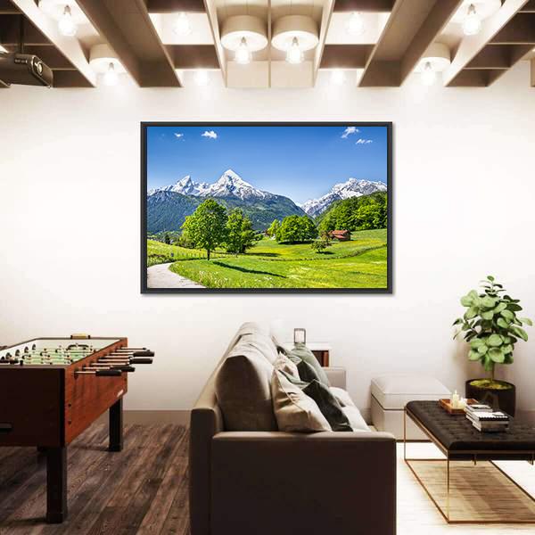 Summer Landscape In The Alps Canvas Wall Art-3 Horizontal-Gallery Wrap-25" x 16"-Tiaracle
