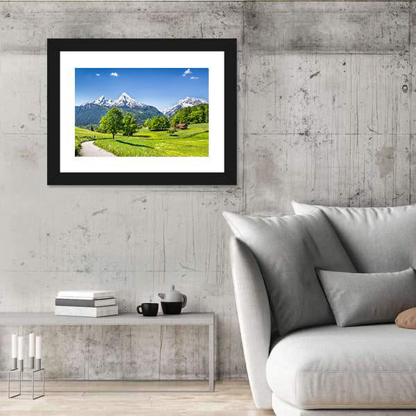 Summer Landscape In The Alps Canvas Wall Art-3 Horizontal-Gallery Wrap-25" x 16"-Tiaracle