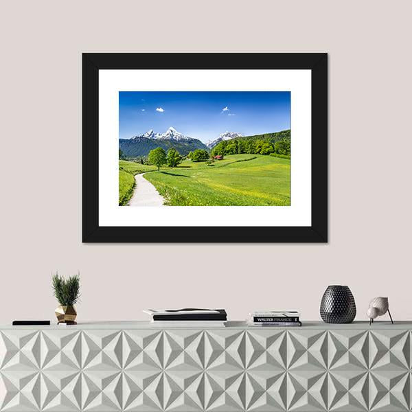 Summer Landscape In The Alps National Park Bavaria Germany Canvas Wall Art-1 Piece-Framed Print-20" x 16"-Tiaracle