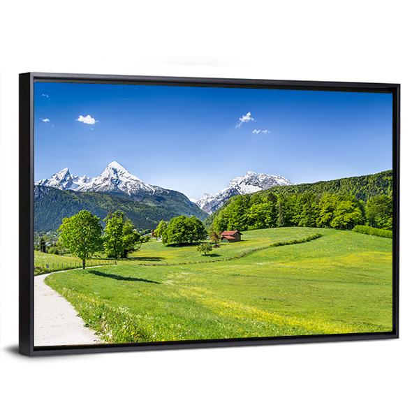 Summer Landscape In The Alps National Park Bavaria Germany Canvas Wall Art-3 Horizontal-Gallery Wrap-25" x 16"-Tiaracle