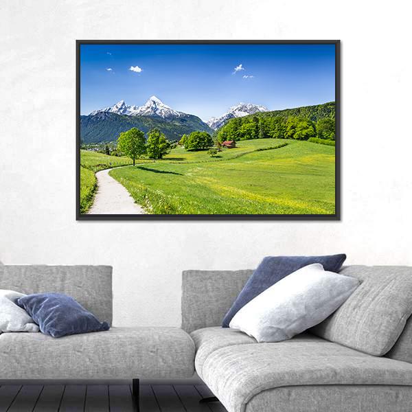 Summer Landscape In The Alps National Park Bavaria Germany Canvas Wall Art-3 Horizontal-Gallery Wrap-25" x 16"-Tiaracle