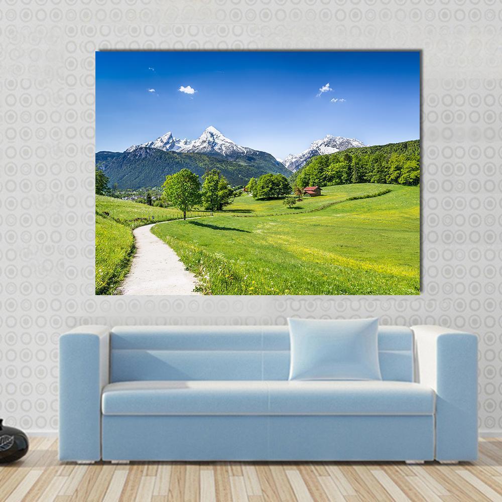 Summer Landscape In The Alps National Park Bavaria Germany Canvas Wall Art-1 Piece-Gallery Wrap-48" x 32"-Tiaracle