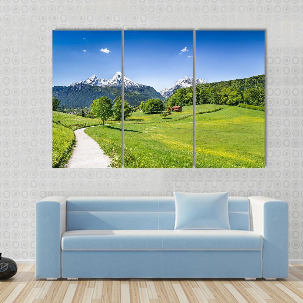 Summer Landscape In The Alps National Park Bavaria Germany Canvas Wall Art-3 Horizontal-Gallery Wrap-37" x 24"-Tiaracle