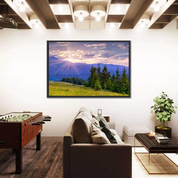 Summer Landscape In The Carpathian Mountains Canvas Wall Art-3 Horizontal-Gallery Wrap-25" x 16"-Tiaracle