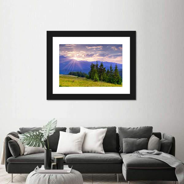 Summer Landscape In The Carpathian Mountains Canvas Wall Art-3 Horizontal-Gallery Wrap-25" x 16"-Tiaracle