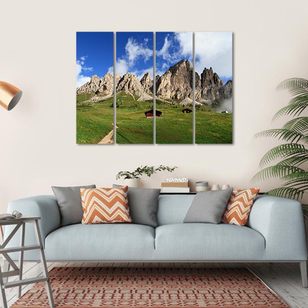 Summer Landscape Of Cir Group From Gardena Pass Canvas Wall Art-4 Horizontal-Gallery Wrap-34" x 24"-Tiaracle