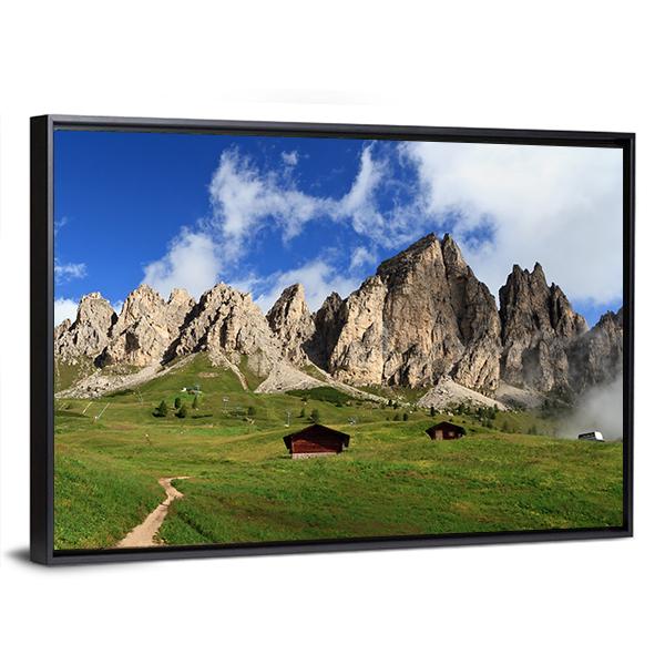 Summer Landscape Of Cir Group From Gardena Pass Canvas Wall Art-3 Horizontal-Gallery Wrap-25&quot; x 16&quot;-Tiaracle