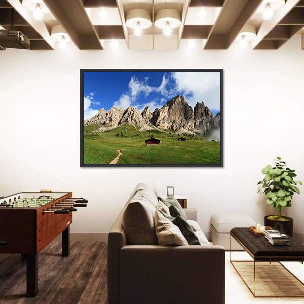 Summer Landscape Of Cir Group From Gardena Pass Canvas Wall Art-3 Horizontal-Gallery Wrap-25" x 16"-Tiaracle