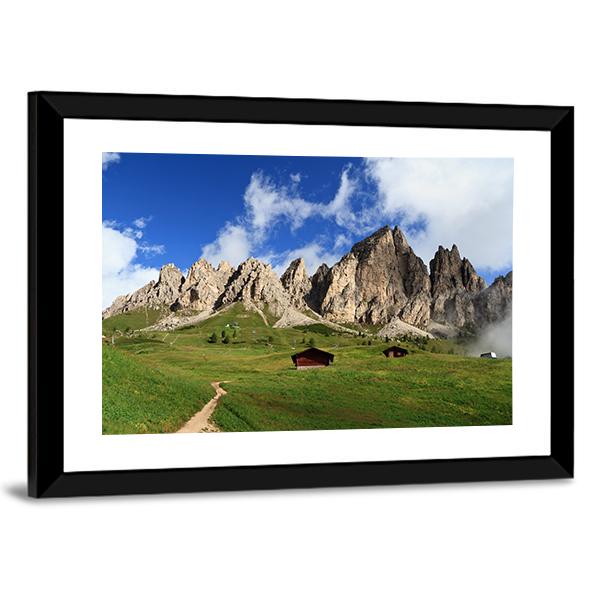 Summer Landscape Of Cir Group From Gardena Pass Canvas Wall Art-3 Horizontal-Gallery Wrap-25" x 16"-Tiaracle