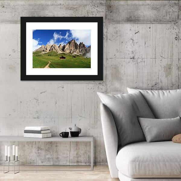 Summer Landscape Of Cir Group From Gardena Pass Canvas Wall Art-3 Horizontal-Gallery Wrap-25&quot; x 16&quot;-Tiaracle