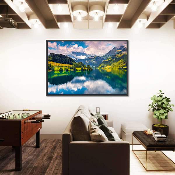 Summer Morning On Lungerersee Lake Canvas Wall Art-3 Horizontal-Gallery Wrap-25" x 16"-Tiaracle
