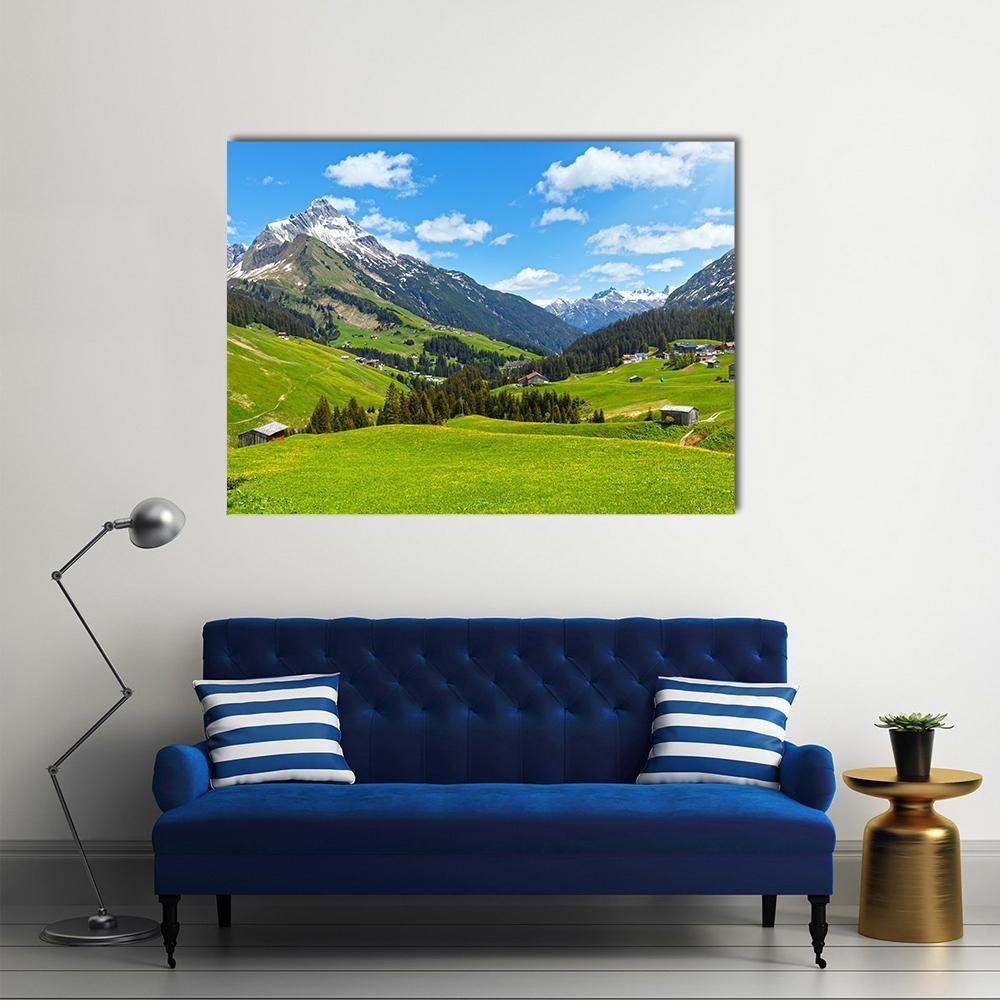 Summer Mountain View To Biberkopf Mount Canvas Wall Art-1 Piece-Gallery Wrap-48" x 32"-Tiaracle