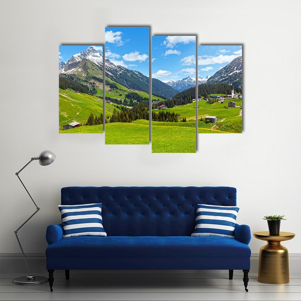 Summer Mountain View To Biberkopf Mount Canvas Wall Art-4 Pop-Gallery Wrap-50" x 32"-Tiaracle