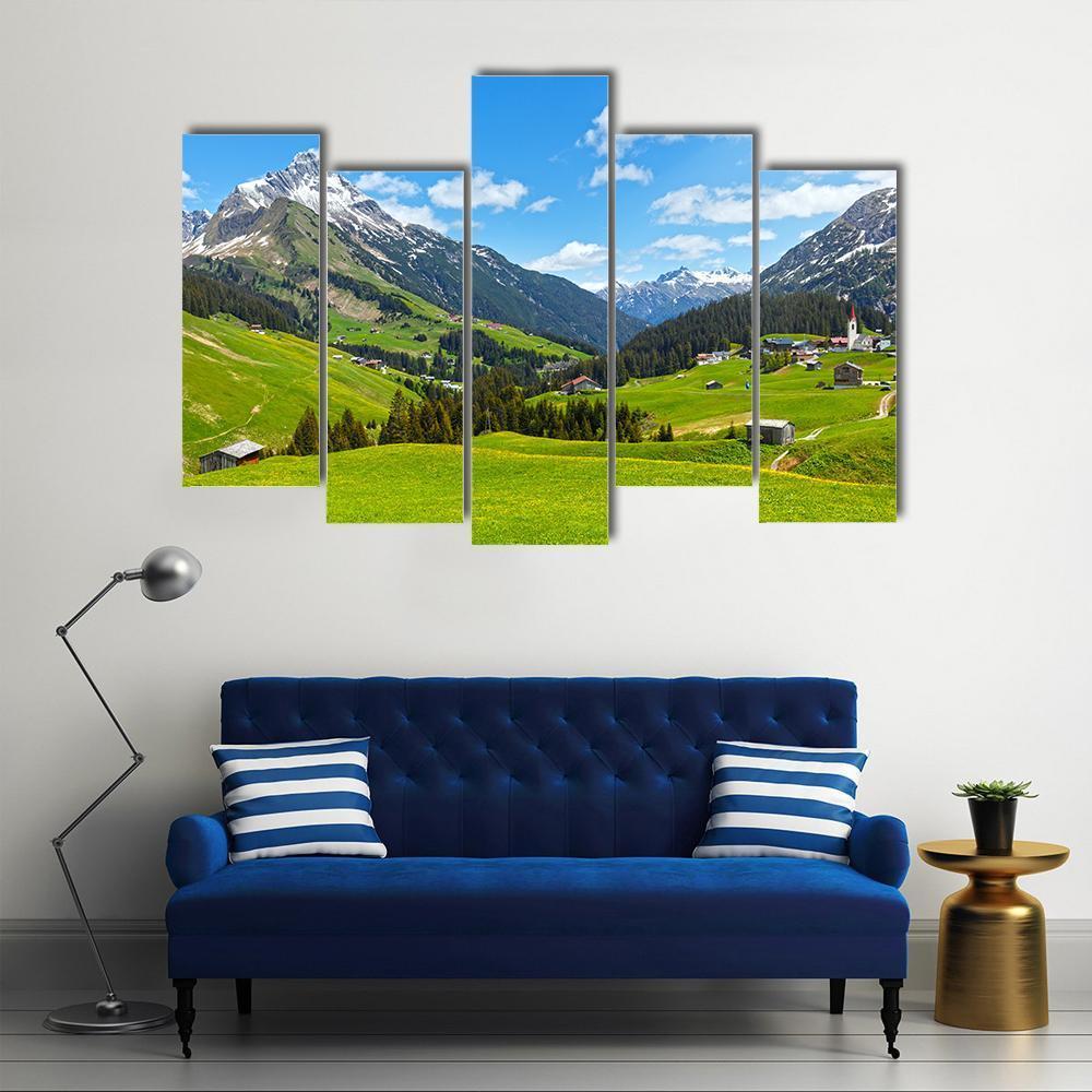Summer Mountain View To Biberkopf Mount Canvas Wall Art-5 Pop-Gallery Wrap-47" x 32"-Tiaracle