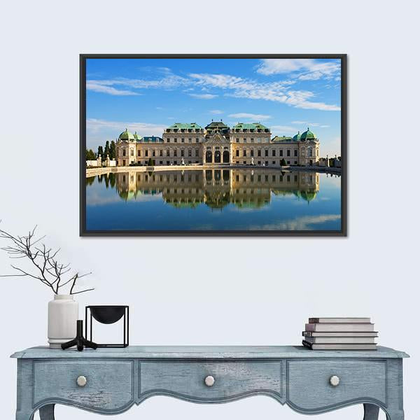 Summer Palace Belvedere In Vienna Austria Canvas Wall Art-1 Piece-Floating Frame-24" x 16"-Tiaracle