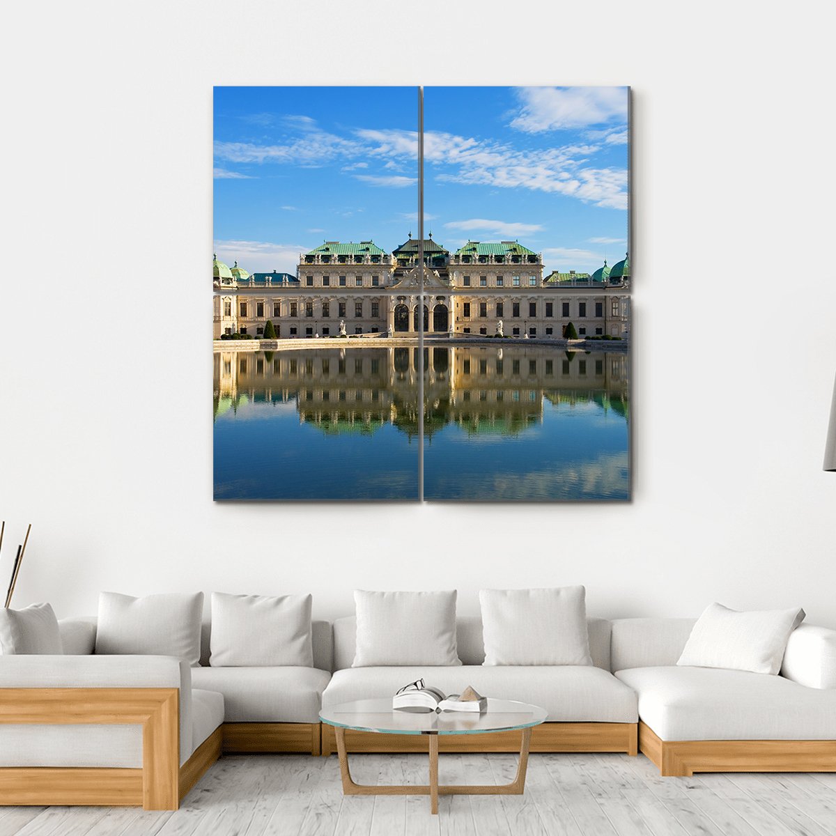 Summer Palace Belvedere In Vienna Austria Canvas Wall Art-4 Square-Gallery Wrap-17" x 17"-Tiaracle