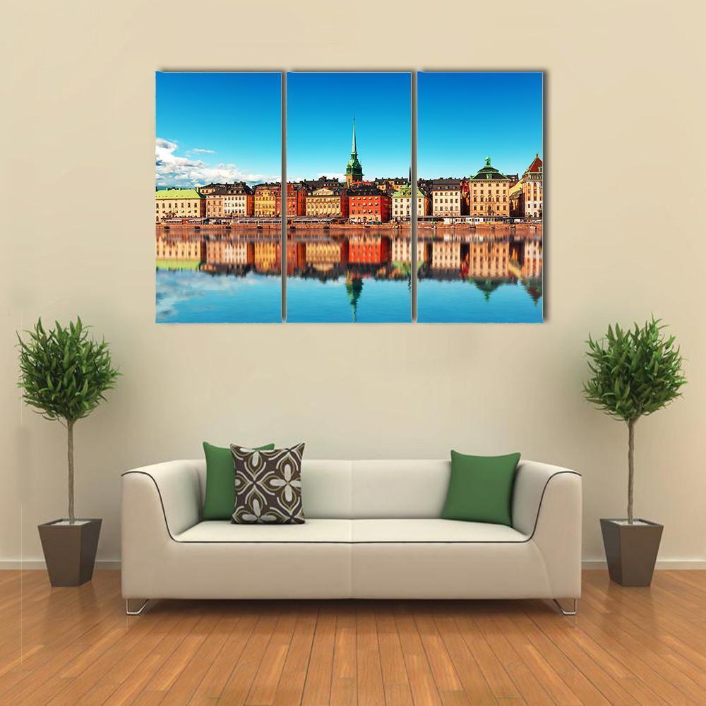Gamla Stan Stockholm Canvas Wall Art-3 Horizontal-Gallery Wrap-37" x 24"-Tiaracle