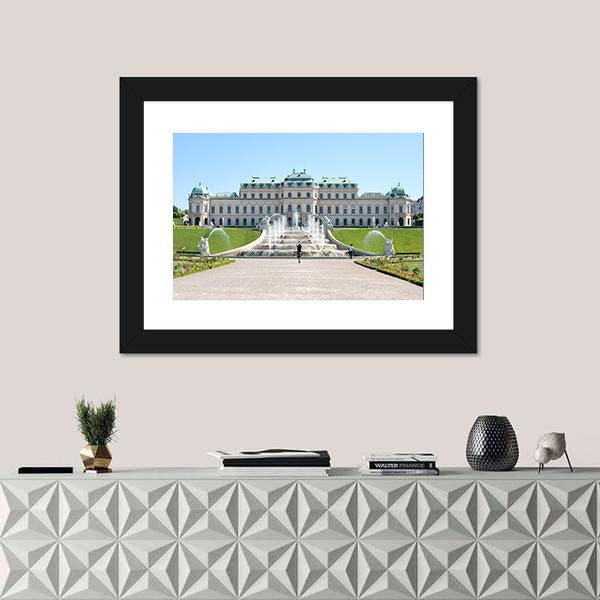 Summer Shot Of Belvedere Castle In Vienna Canvas Wall Art-1 Piece-Framed Print-20" x 16"-Tiaracle