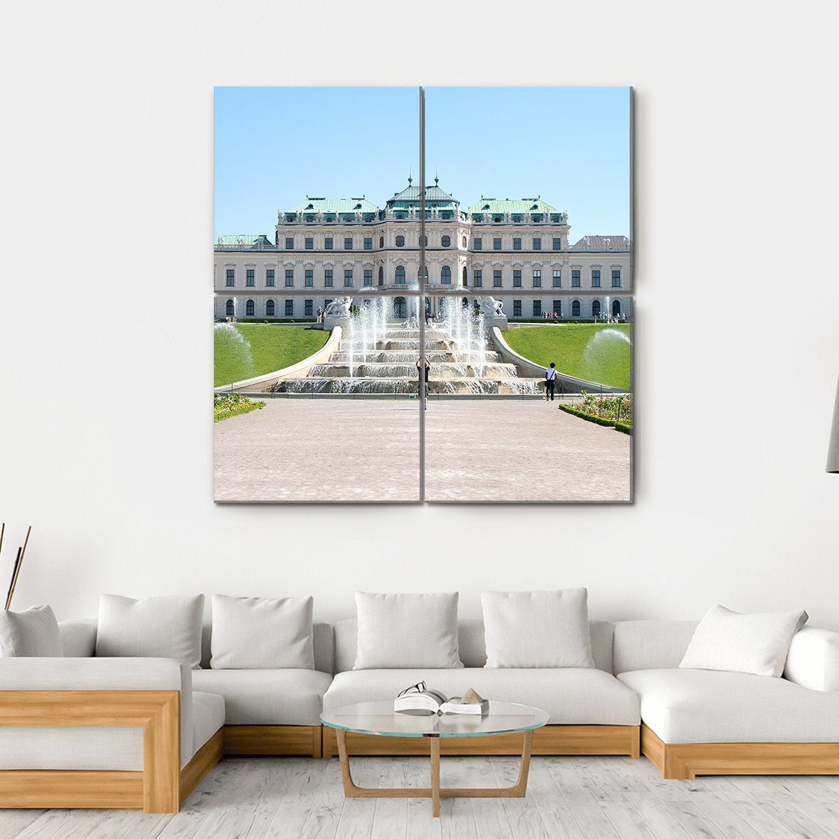 Summer Shot Of Belvedere Castle In Vienna Canvas Wall Art-4 Square-Gallery Wrap-17" x 17"-Tiaracle