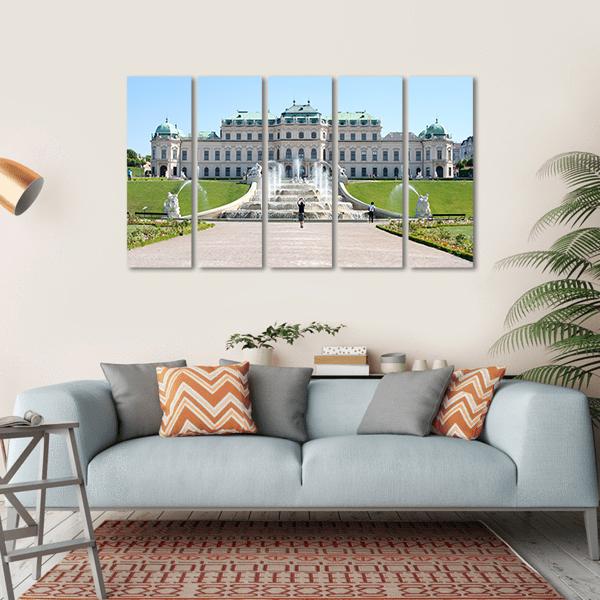Summer Shot Of Belvedere Castle In Vienna Canvas Wall Art-5 Horizontal-Gallery Wrap-22" x 12"-Tiaracle