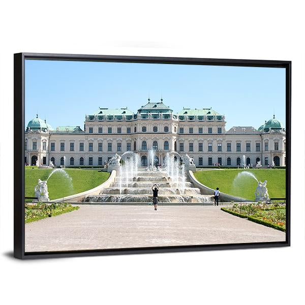 Summer Shot Of Belvedere Castle In Vienna Canvas Wall Art-3 Horizontal-Gallery Wrap-25" x 16"-Tiaracle