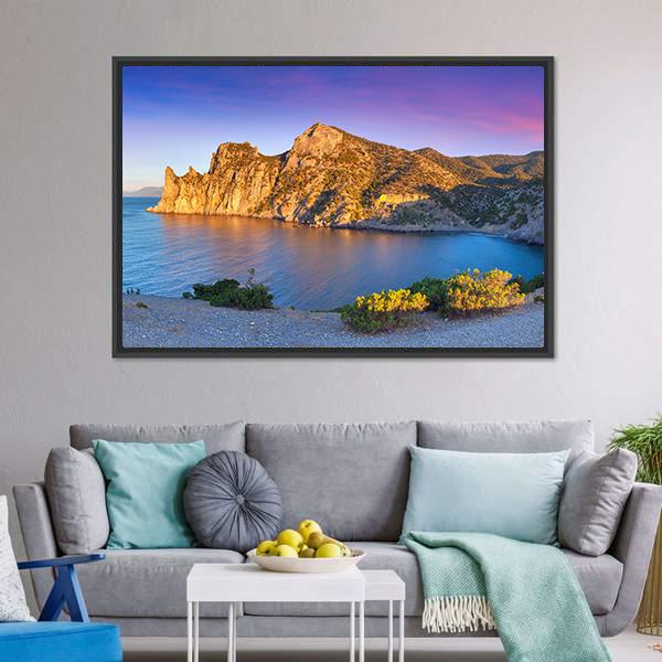 Summer Sunrise On Royal Bay Canvas Wall Art-5 Horizontal-Gallery Wrap-22" x 12"-Tiaracle