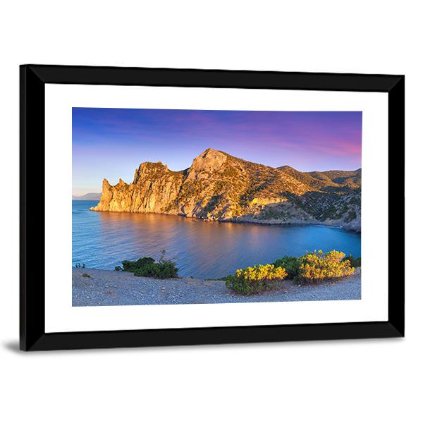 Summer Sunrise On Royal Bay Canvas Wall Art-5 Horizontal-Gallery Wrap-22" x 12"-Tiaracle
