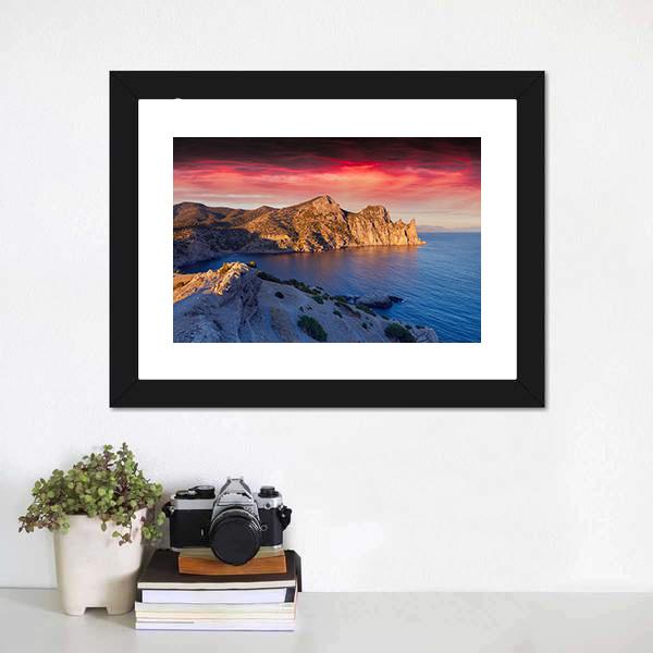 Summer Sunrise On Sea Panoramic Canvas Wall Art-1 Piece-36" x 12"-Tiaracle