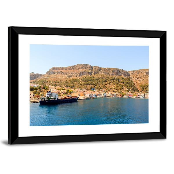 Summer Travel Vacation In Greece Panoramic Canvas Wall Art-1 Piece-36" x 12"-Tiaracle