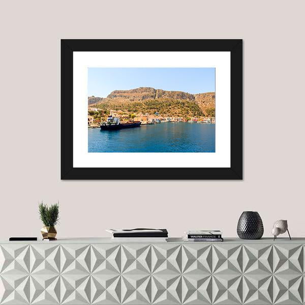 Summer Travel Vacation In Greece Panoramic Canvas Wall Art-1 Piece-36" x 12"-Tiaracle