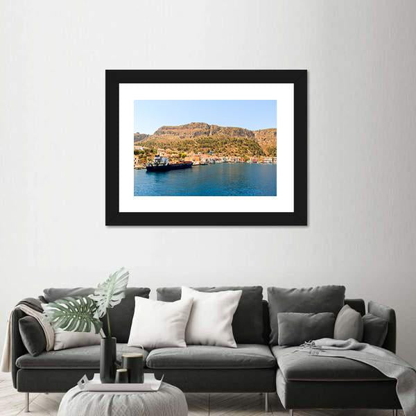 Summer Travel Vacation In Greece Panoramic Canvas Wall Art-1 Piece-36" x 12"-Tiaracle