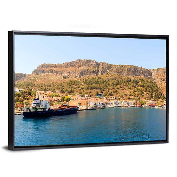 Summer Travel Vacation In Greece Panoramic Canvas Wall Art-1 Piece-36" x 12"-Tiaracle