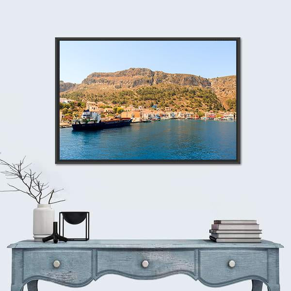 Summer Travel Vacation In Greece Panoramic Canvas Wall Art-1 Piece-36" x 12"-Tiaracle