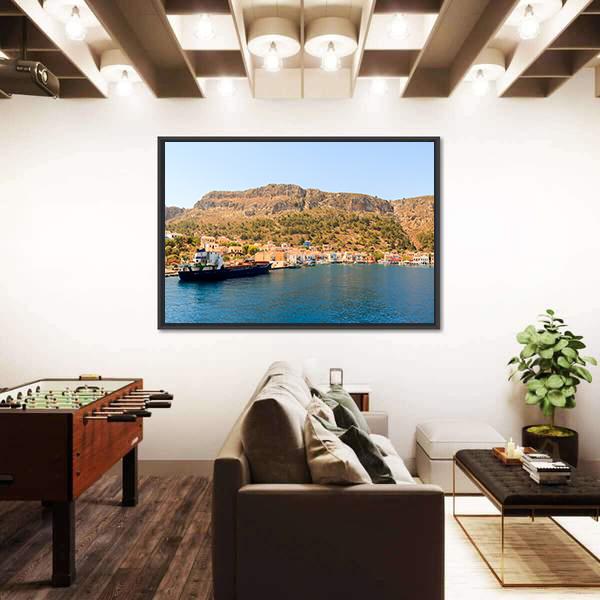Summer Travel Vacation In Greece Panoramic Canvas Wall Art-1 Piece-36" x 12"-Tiaracle