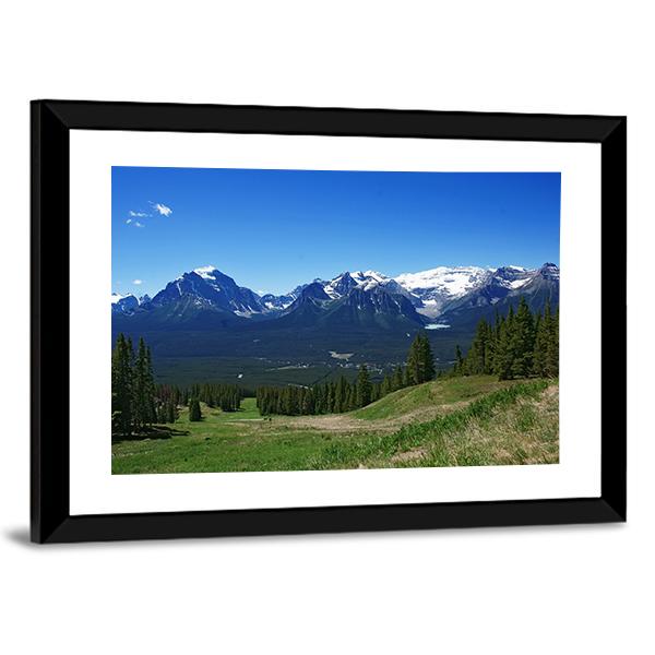 Summer View In Banff Canada Panoramic Canvas Wall Art-1 Piece-36" x 12"-Tiaracle
