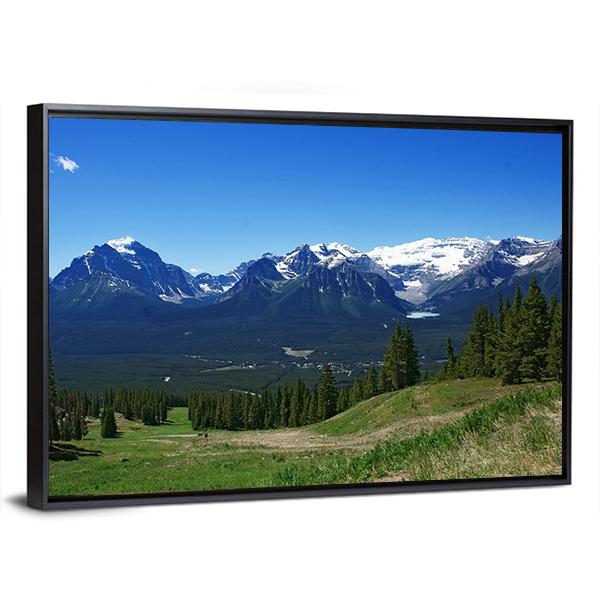 Summer View In Banff Canada Panoramic Canvas Wall Art-1 Piece-36" x 12"-Tiaracle