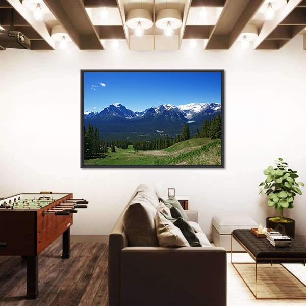 Summer View In Banff Canada Panoramic Canvas Wall Art-1 Piece-36" x 12"-Tiaracle