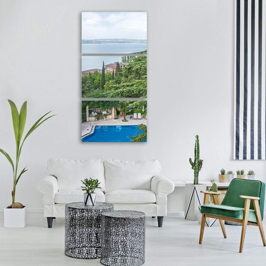 Summer View Of Lake Garda In Italy Vertical Canvas Wall Art-1 Vertical-Gallery Wrap-12" x 24"-Tiaracle