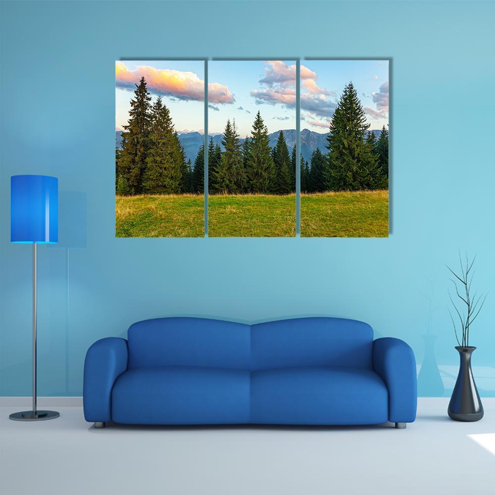 Summer View Of Tatra Mountains Canvas Wall Art-3 Horizontal-Gallery Wrap-37" x 24"-Tiaracle