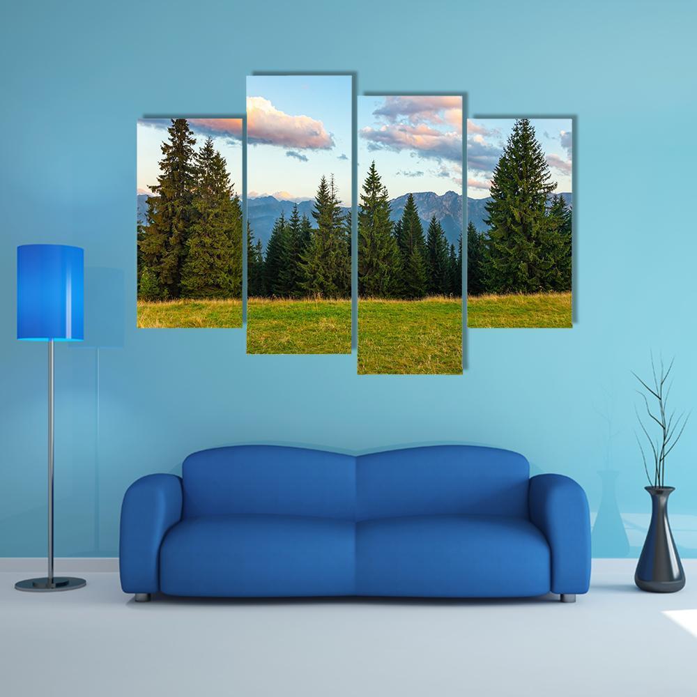 Summer View Of Tatra Mountains Canvas Wall Art-4 Pop-Gallery Wrap-50" x 32"-Tiaracle