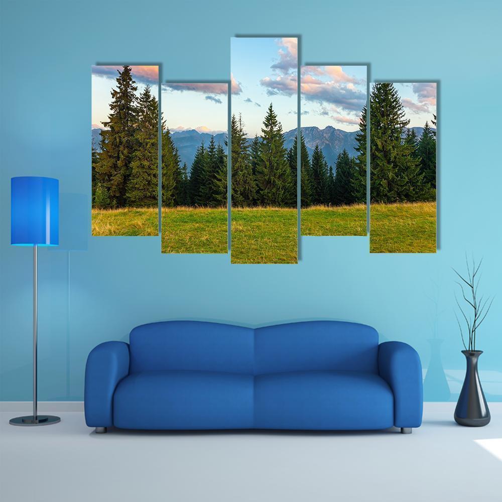 Summer View Of Tatra Mountains Canvas Wall Art-5 Pop-Gallery Wrap-47" x 32"-Tiaracle