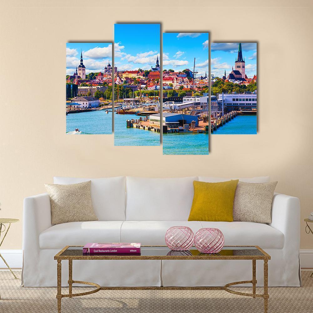 Old Town & Sea Port Canvas Wall Art-4 Pop-Gallery Wrap-50" x 32"-Tiaracle