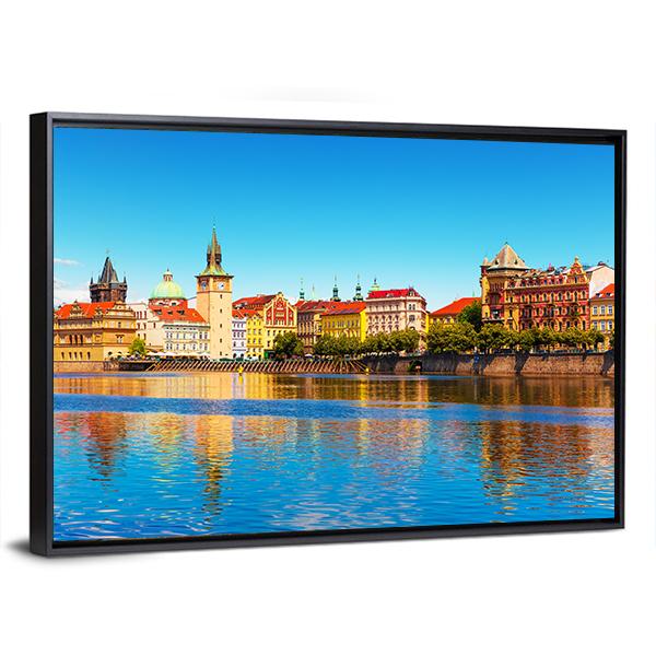 Summer View Of The Old Town In Prague Canvas Wall Art-3 Horizontal-Gallery Wrap-25" x 16"-Tiaracle