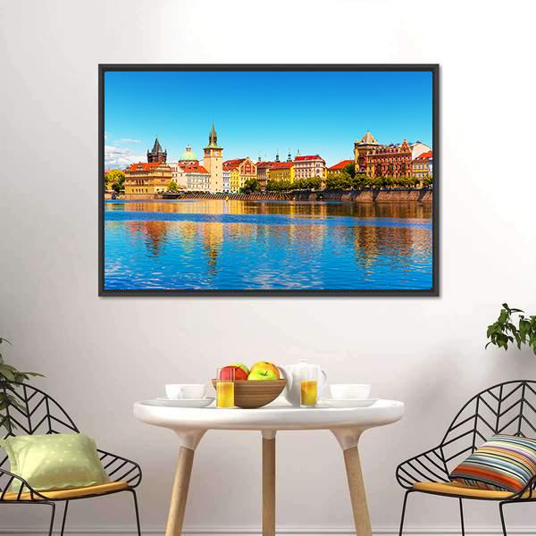 Summer View Of The Old Town In Prague Canvas Wall Art-3 Horizontal-Gallery Wrap-25" x 16"-Tiaracle