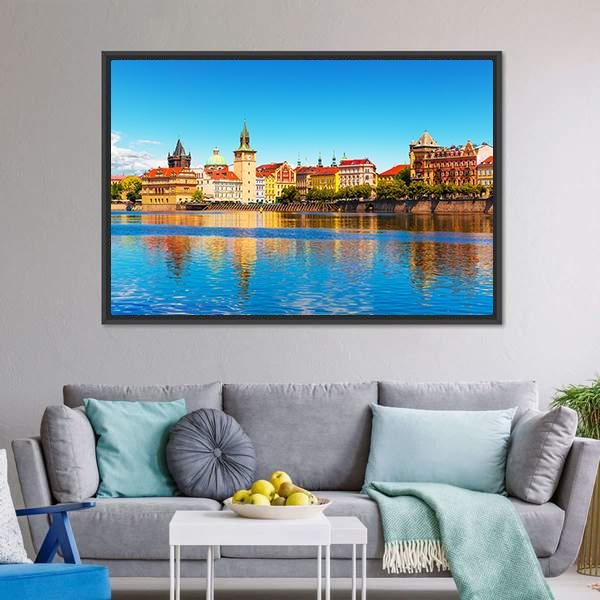 Summer View Of The Old Town In Prague Canvas Wall Art-3 Horizontal-Gallery Wrap-25" x 16"-Tiaracle