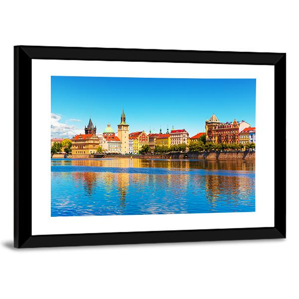 Summer View Of The Old Town In Prague Canvas Wall Art-3 Horizontal-Gallery Wrap-25" x 16"-Tiaracle