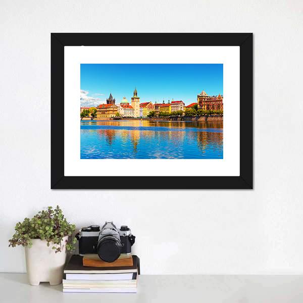 Summer View Of The Old Town In Prague Canvas Wall Art-1 Piece-Framed Print-20" x 16"-Tiaracle