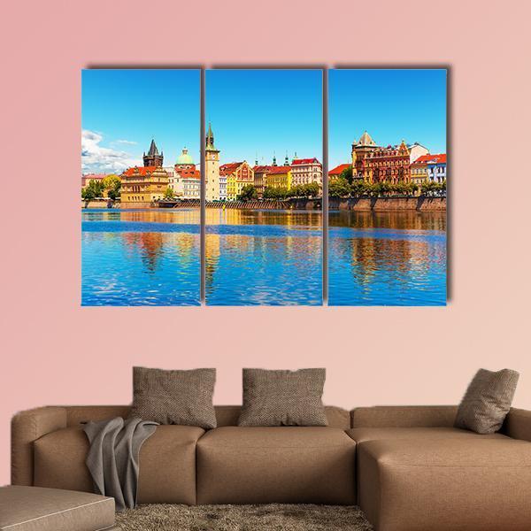 Summer View Of The Old Town In Prague Canvas Wall Art-3 Horizontal-Gallery Wrap-25" x 16"-Tiaracle